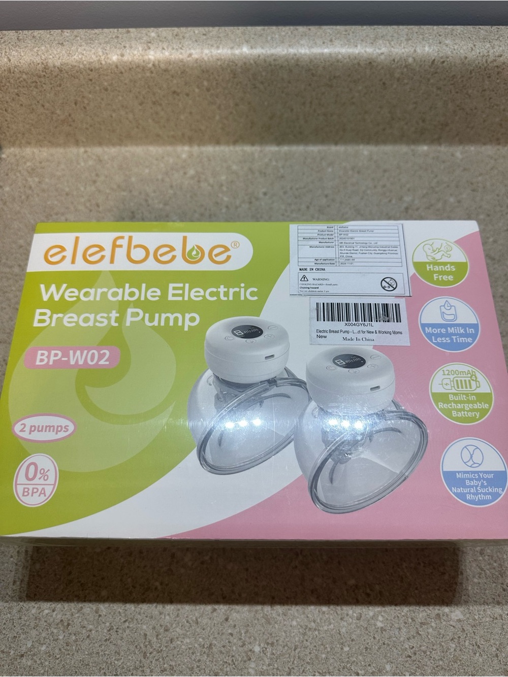 elefbebe Wearable Electric Breast Pump BP-W02